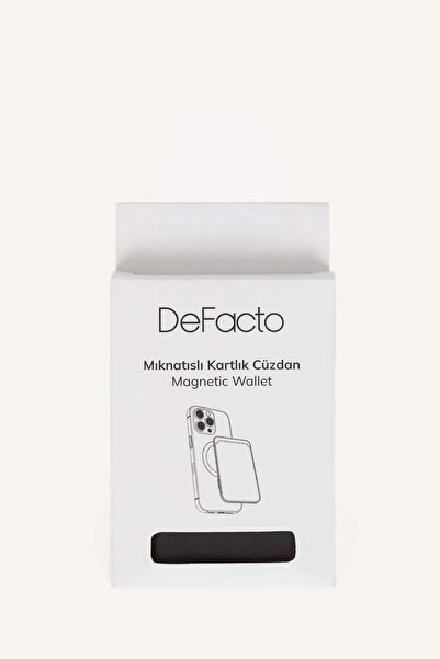 DeFacto Magsafe Unisex Faux Leather Magnetic Black Card Holder Wallet H9090Axns