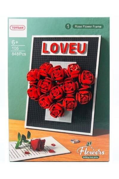 Toysan Flowers Loveu Rose Flower Frame Building Block Set 848 Pieces 1051
