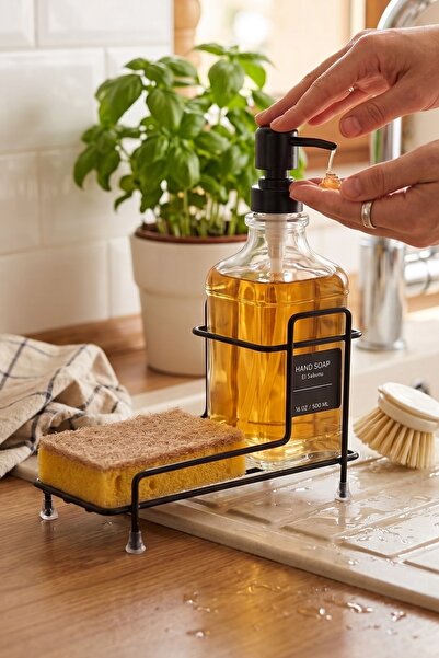 NTC METAL Glass Liquid Soap Dispenser | Thermoplastic Coating Stainless | Black