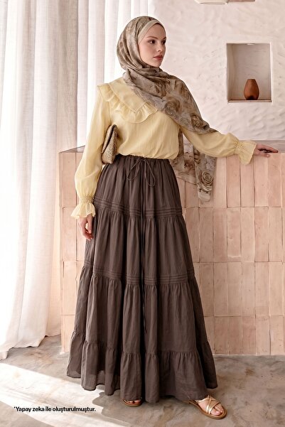 InStyle Drawstring Lace-Up Bitter Brown Skirt