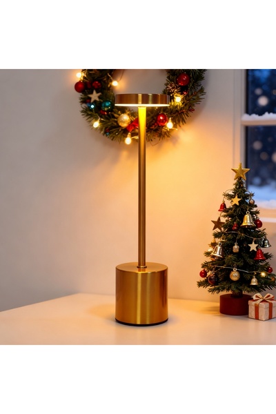 Choice Warm White Gold Minimalist LED rechargeable touch desk lampwiththree c...