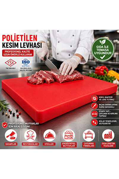 TÜRKAY POLİETİLEN Cutting Board Polyethylene 30X50X4 cm Meat Fruit Vegetable ...