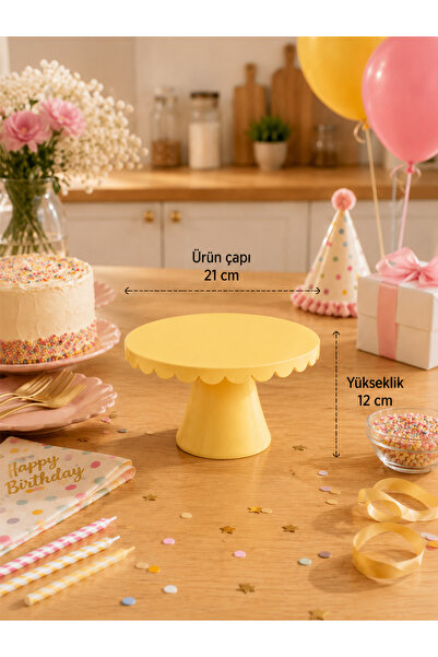 Mazaka Studio Pasta Standı 21 Cm Cupcake Standı - Dekoratif Sunum Standı Kura...