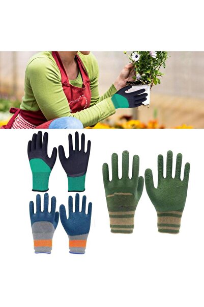 choice2 Green 1Pair Gardening Gloves Latex Waterproof Horticultural Gloves No...