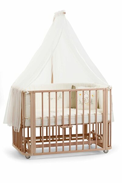 EGEBABY Doğal Ahşap 4in1 Beşik Takım (KM) 70 X 110 Anne Yanı, Karyola, Oyun P...