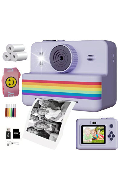 choice2 PURPLE 2.8-inch screen instant printing toy camera with 32GB SD card,...
