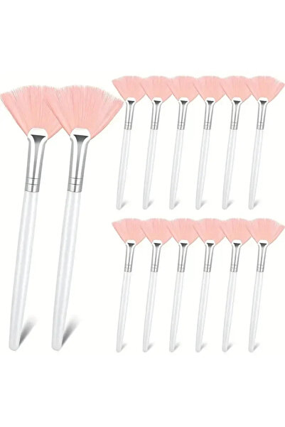 Choice1 Pink-12pcs 3/6/12pcs Practical Facial Brushes Fan Shape Brush Flat He...