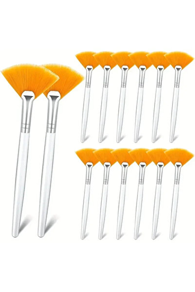 Choice5 yellow-12pcs 3/6/12pcs Practical Facial Brushes Fan Shape Brush Flat ...