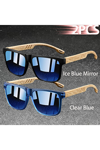 Choice14 ClearBlue-IceBlue Fashion Vintage Square Square Frame Sunglasses Men...