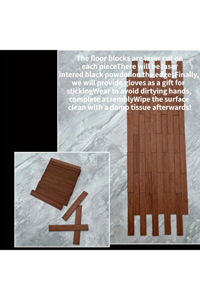 Choice brown 40pcs DIY Model House Floor Tiles - Self-Adhesive Peel & Stick M...