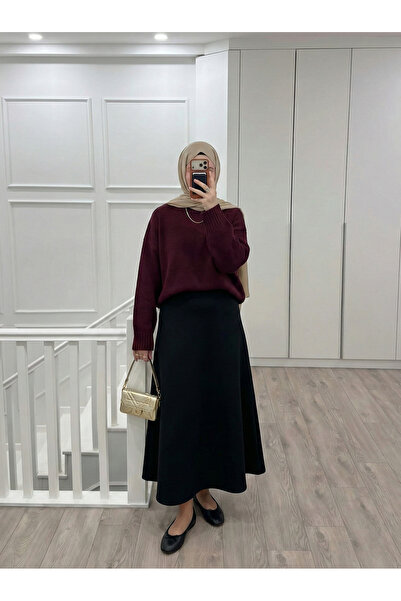 Foremia Scuba Verev Skirt-Black