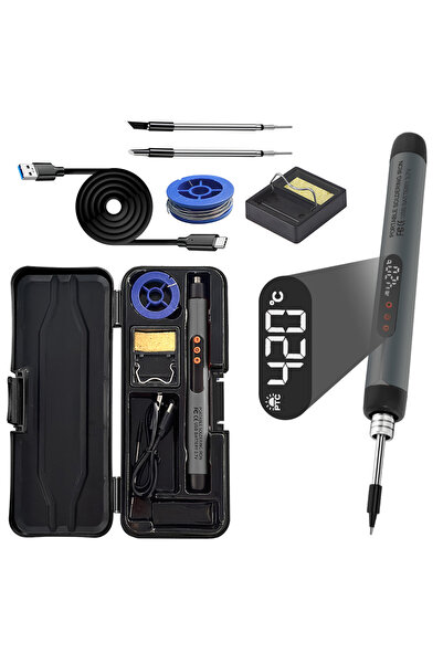 Choice7 مكواة لحام صغيرة محمولة C200S G SET2 USB، مزودة بواجهة من النوع C، 80