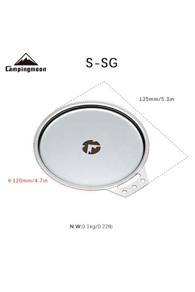 Choice S-SG CAMPINGMOON S-SG Stainless Steel Bowl Cover 13x14x2 Cm Compact Ou...