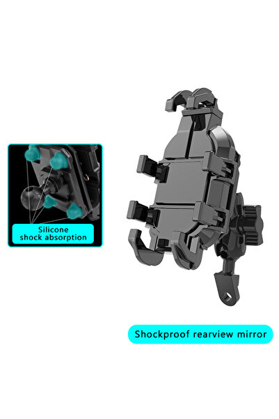 Choice3 Shockproof Rearview SEAMETAL Motorcycle Phone Holder Shock Absorb Mot...