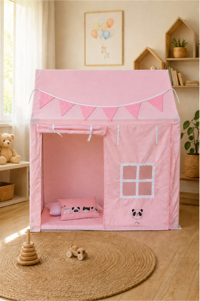 YHH Kids CasaMio Işıklı Oyun Evi Çocuk Oyun Çadırı Minder ve Yastıklı Pembe