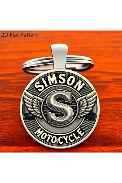 Choice 1pc Simson Motorcycle Wings&Bold 'S' Logo 2D Flat Zinc Alloy Keychain-...