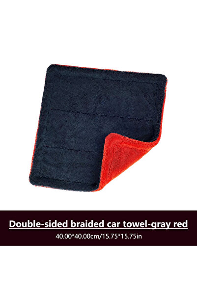 Choice1 Red 40x40 SEAMETAL Car Wash Towel 1200GSM Microfiber Double-Sided Ult...