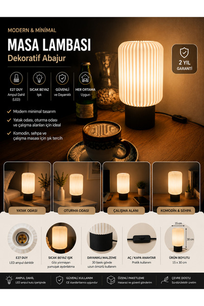 Masa Lambası E27 Duy Ampul Abajur