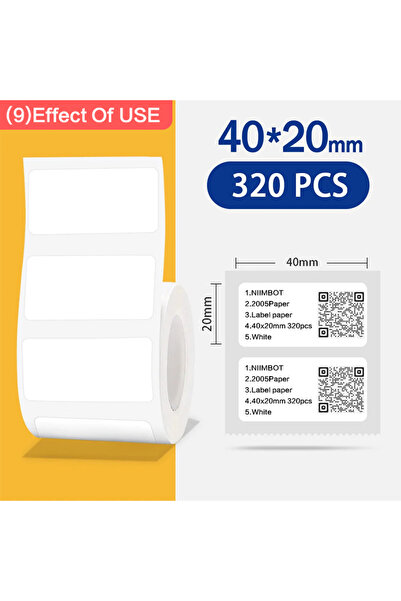 Choice22 1Roll 40x20mm Niimbot B1 White Sticker 3/5/10 Rolls Waterproof Paper...