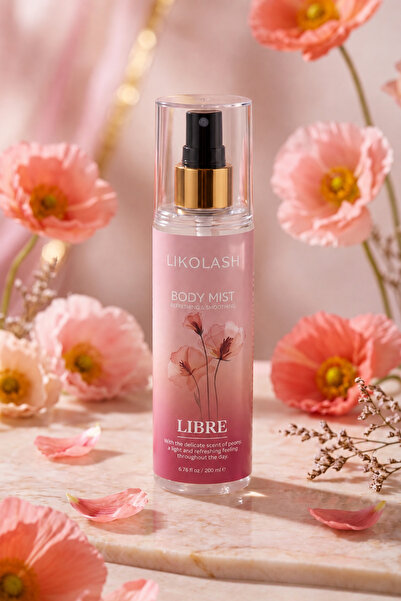 Likolash Body Mist Kadın Vücut Spreyi Şakayık (Peony) Kokulu 200 ml Ferahlatı...