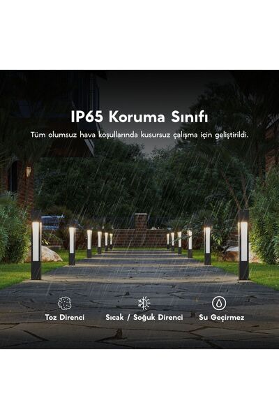 FoneLight Luxera 75 cm Pleksili LED Bahçe Aydınlatma Direği Antrasit Alüminyu...
