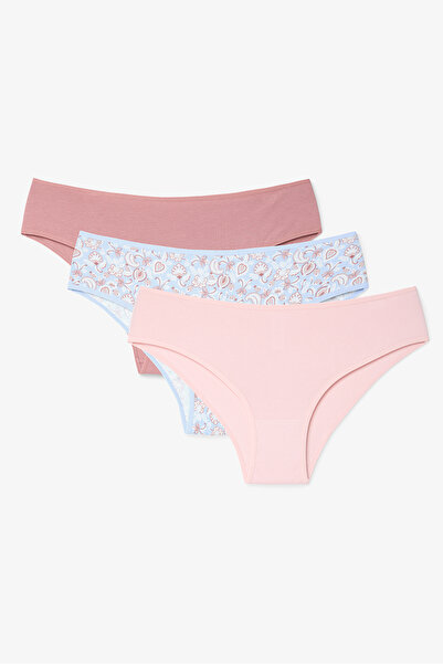 Penti Blue Story Schal gemustert niedrige Taille 3 Stück Slip Höschen