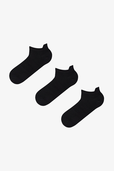 Penti Men's Black Bamboo 3 Pairs Booties Socks