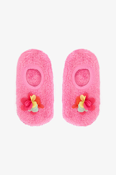 Penti Hübsche, bestickte Hausschuhe für Mädchen in Rosa mit rutschfester Sohl...