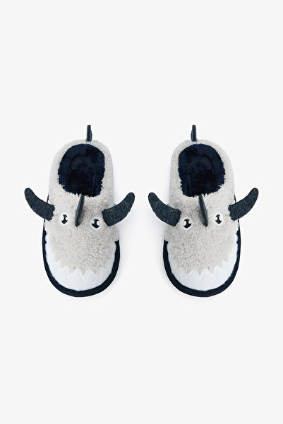 Penti Light Gray Boy's Shark Embroidery Detailed Oypatik