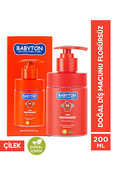 BABYTON Doğal Çilek Diş Macunu Florürsüz 200 ml
