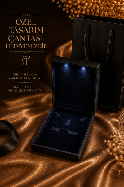 by hakan şahin black design Premium LED Işıklı Kolye Küpe Yüzük Set Kutusu / ...
