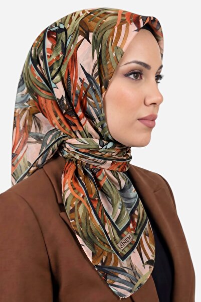 hadiora Women's Green Orange Tropical Leaf Patterned Stitched Writing Cotton ...