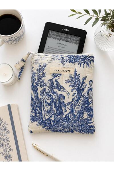 lumi Studio Mavi Fransız Köylüleri Kindle Kılıfı -E-Kitap Okuyucu Çantası- El...
