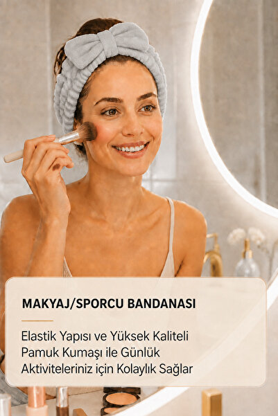 MEŞELİ TEKSTİL Elastic Towel Makeup Sports Headband Bandana