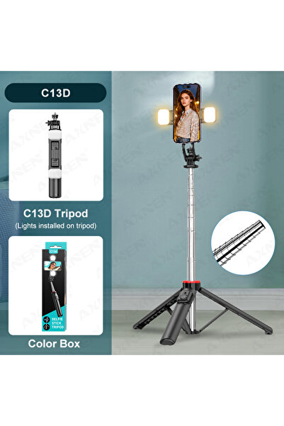 Choice C13D With Light C13C13D Selfie Stick Tripod with Fill light Bluetooth ...