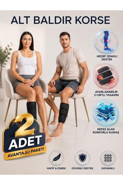 Ankaflex 2 adet Ayak Bacak Alt Baldır Destek Korsesi Ayarlanabilir Kaval Kemi...