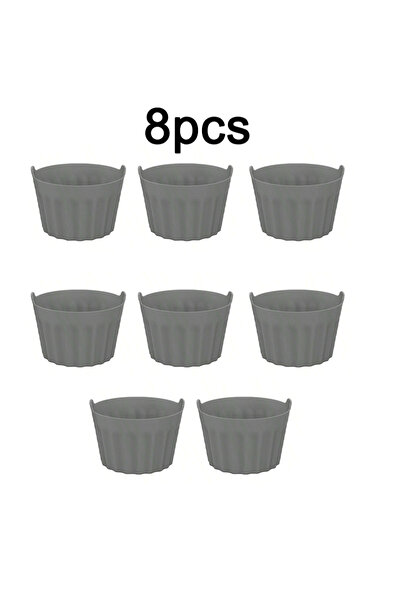choice2 Grey 8pc 2/4/8Pcs Ramekins For Air Fryer Silicone Large Muffin Cases ...