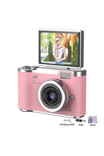 Choice8 Pink no card 4K Digital Camera Beauty Filters 48MP HD Student CCD Cam...
