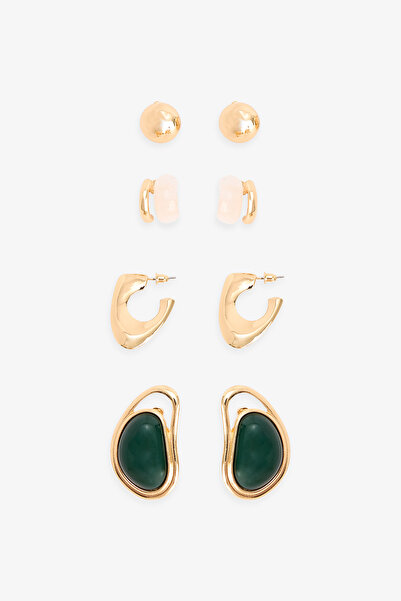 Penti Gold Color Black Maria Earring Set