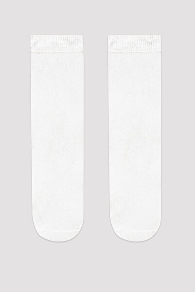 Penti Girl's 2-Piece White Heelless Socks