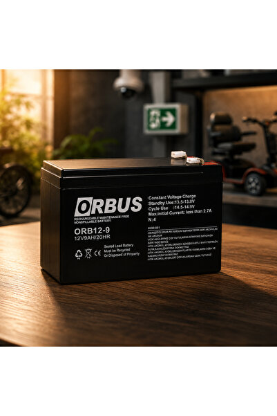 ORBUS 12v9ah Bakımsız Kuru Akü | UPS, Alarm Sistemi, Güvenlik Kamerası ve Ele...