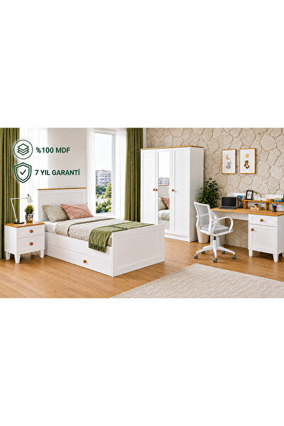 VENATTO smart 3 kapılı aynalı genç odası takımı (%100mdf)