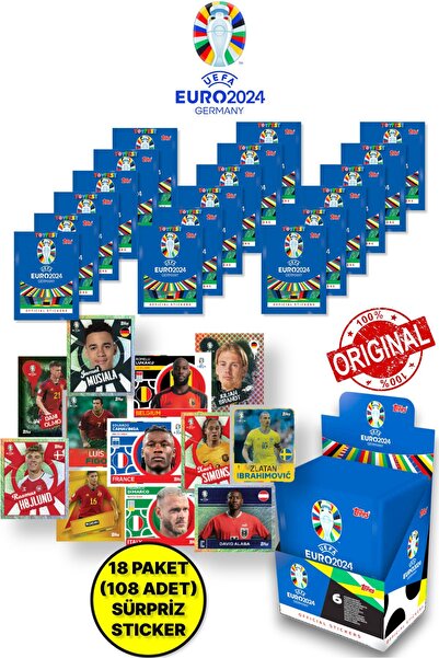 TOYFEST ALMANYA EURO 2024 Avrupa Şampiyonası Match Attax- 18 ADET Futbolcu St...