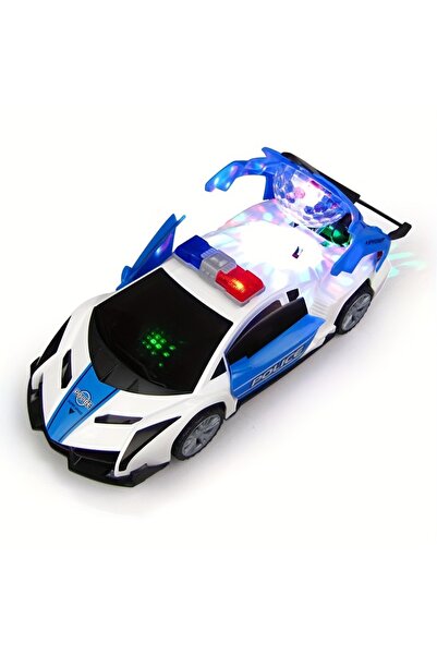 Choice B 360° Rotating Police Car Toy with Sound & Light Electric Automatic O...