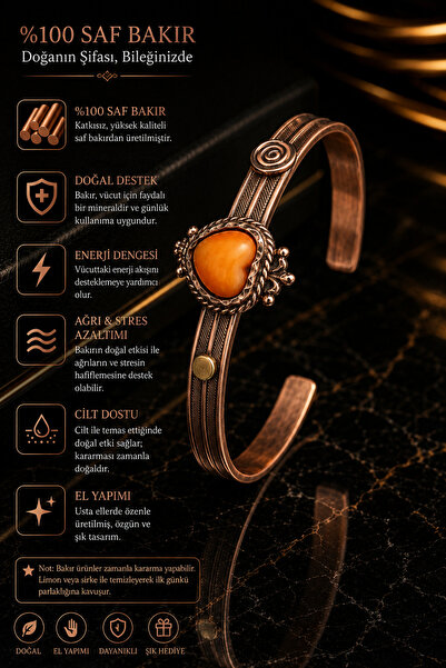 İyyaKee Women's Carnelian Stone Heart Figured Princess Model Copper Bracelet ...