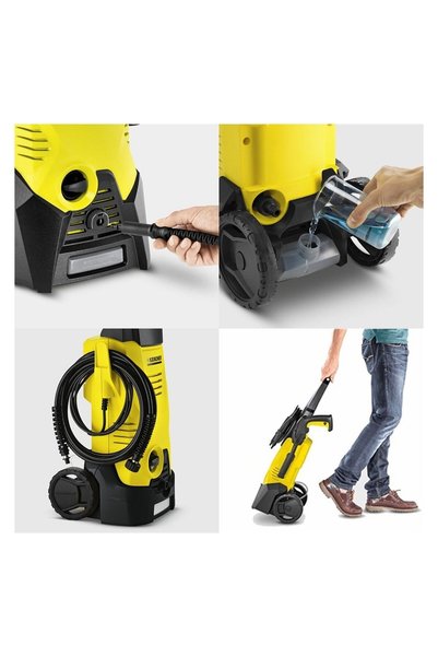 Karcher K3 Eu 1600 W 120 Bar Basınçlı Oto Yıkama Makinesi ve 5 Lt Deterjan