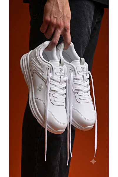 McDark Men's Waterproof Non-Slip Nylon Sole Sneaker Shoes-White