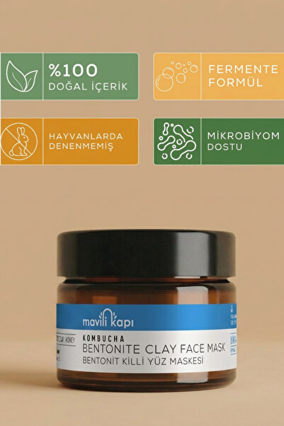 Mavili Kapı Bentonite Clay Face Mask 100% Natural Blackhead Pore Care 50 ml