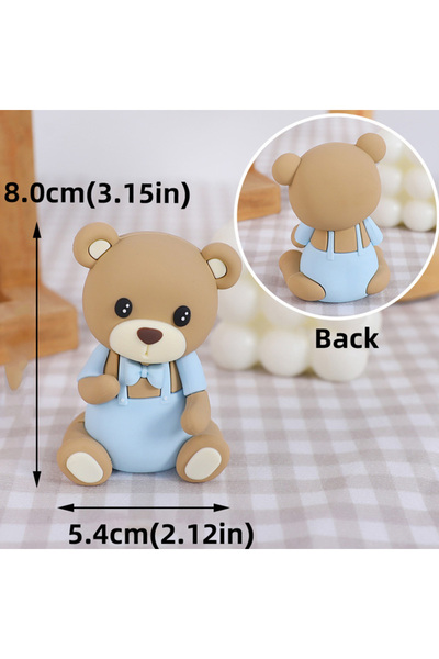 choice2 Blue Bear Bear Cake Toppers for Boy or Girl Baby Shower Children's Bi...