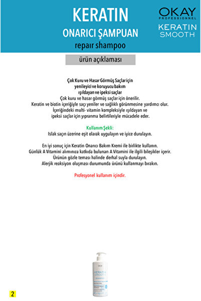 Okay Keratin Smooth Şampuan 500 Ml.